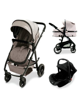 Poussette trio 3 en 1 convertible en nacelle, couvre-pieds et siège auto 0+ -  Two+ 2