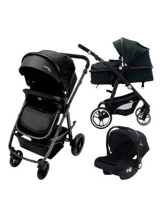 Poussette trio 3 en 1 convertible en nacelle, couvre-pieds et siège auto 0+ -  Two+ 2
