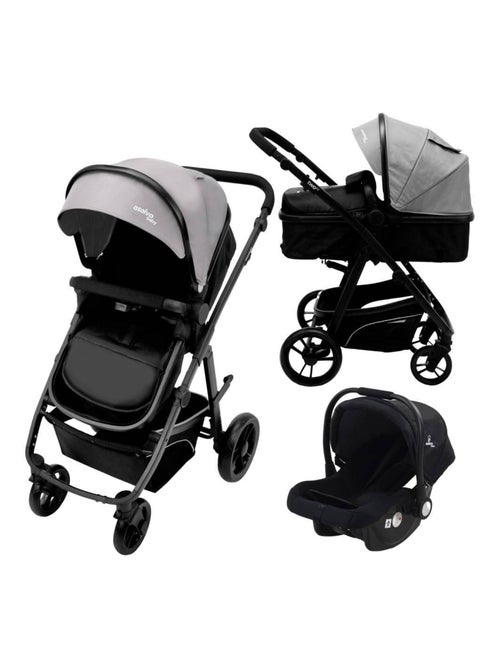 Poussette trio 3 en 1 convertible en nacelle, couvre-pieds et siège auto 0+ -  Two+ 2 - Kiabi
