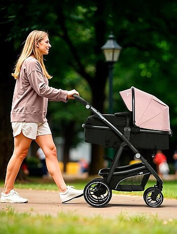Poussette trio 3 en 1 convertible en nacelle, couvre-pieds et siège auto 0+ - Two+ 2