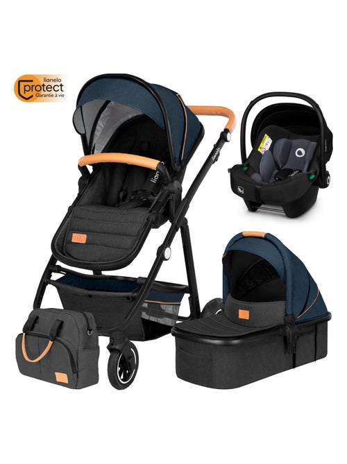 Poussette Trio LIONELO Amber 3en1 - 0-22kg - Pack poussette, nacelle, siège auto et accessoires - Kiabi