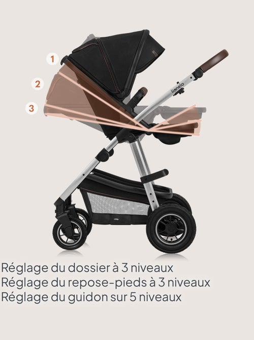 Poussette Trio LIONELO Amber 3en1 - 0-22kg - Pack poussette, nacelle, siège auto et accessoires - Kiabi