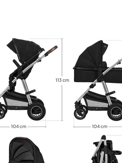Poussette Trio LIONELO Amber 3en1 - 0-22kg - Pack poussette, nacelle, siège auto et accessoires - Kiabi