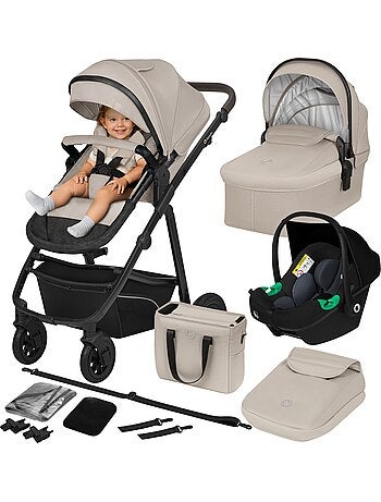 Poussette Trio LIONELO Bianka - Jusqu'? 22kg - Pack poussette, nacelle, si?ge auto et accessoires