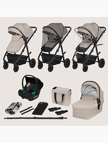 Poussette Trio LIONELO Bianka - Jusqu'? 22kg - Pack poussette, nacelle, si?ge auto et accessoires