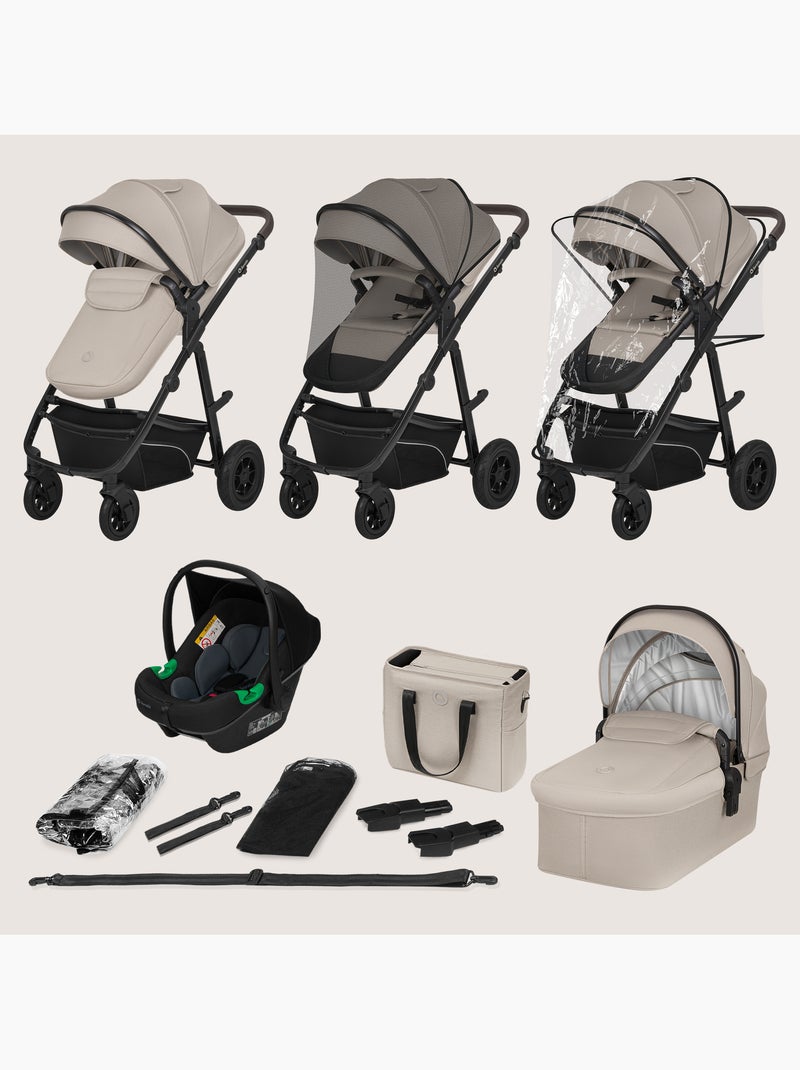 Poussette Trio LIONELO Bianka - Jusqu'? 22kg - Pack poussette, nacelle, si?ge auto et accessoires Beige - Kiabi