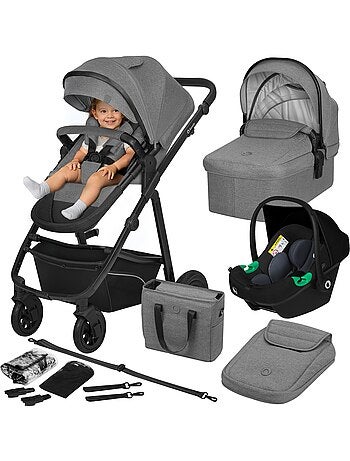 Poussette Trio LIONELO Bianka - Jusqu'? 22kg - Pack poussette, nacelle, si?ge auto et accessoires