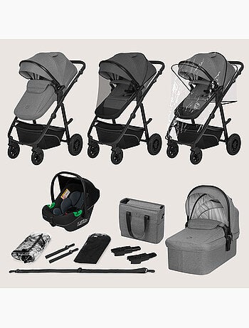 Poussette Trio LIONELO Bianka - Jusqu'? 22kg - Pack poussette, nacelle, si?ge auto et accessoires