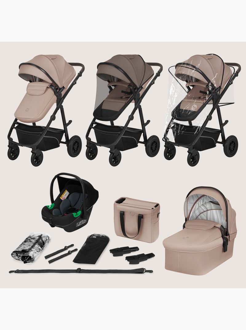Poussette Trio LIONELO Bianka - Jusqu'? 22kg - Pack poussette, nacelle, si?ge auto et accessoires Marron - Kiabi
