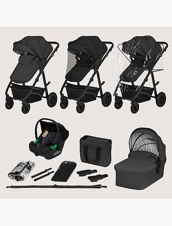 Poussette Trio LIONELO Bianka - Jusqu'? 22kg - Pack poussette, nacelle, si?ge auto et accessoires