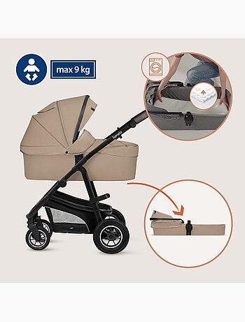 Poussette Trio LIONELO Bianka - Jusqu'à 22kg - Pack poussette, nacelle, siège auto et accessoires