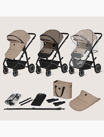 Poussette Trio LIONELO Bianka - Jusqu'à 22kg - Pack poussette, nacelle, siège auto et accessoires
