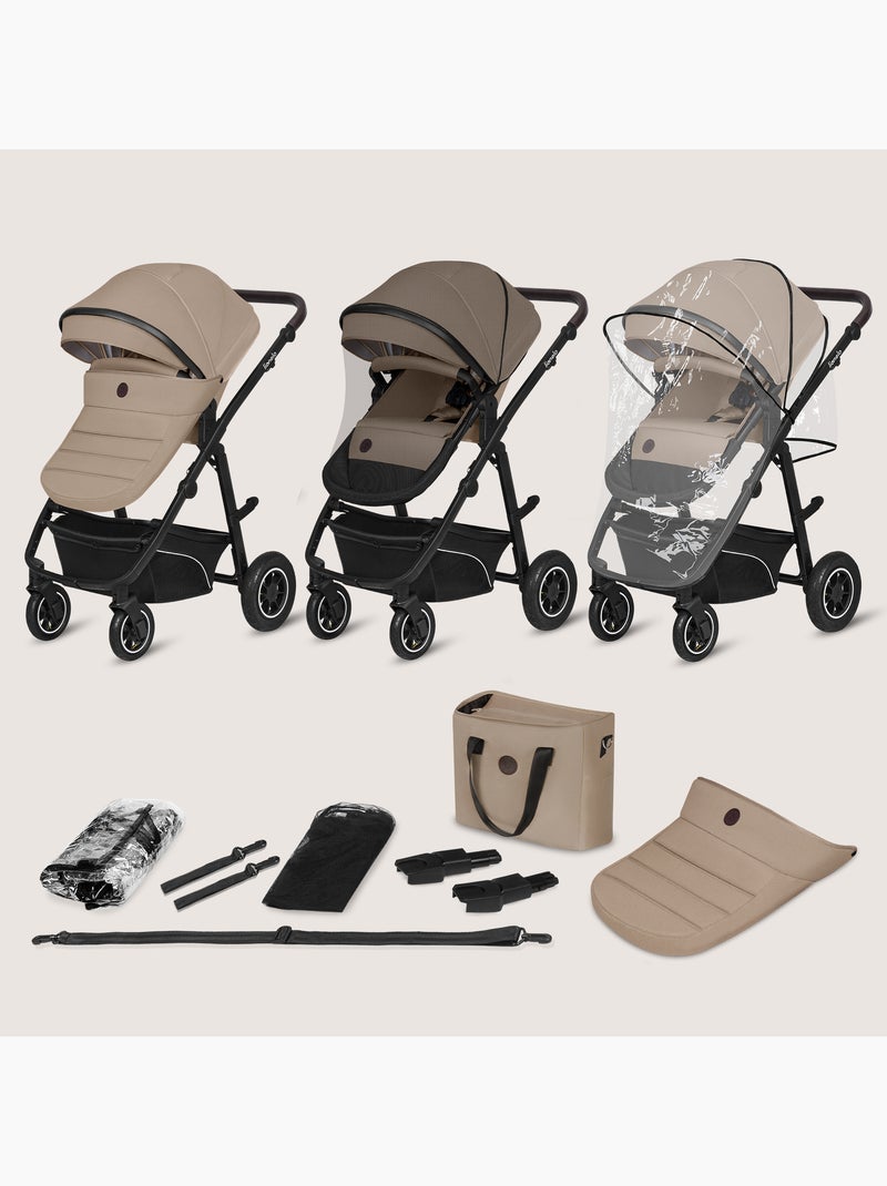 Poussette Trio LIONELO Bianka - Jusqu'à 22kg - Pack poussette, nacelle, siège auto et accessoires Beige - Kiabi