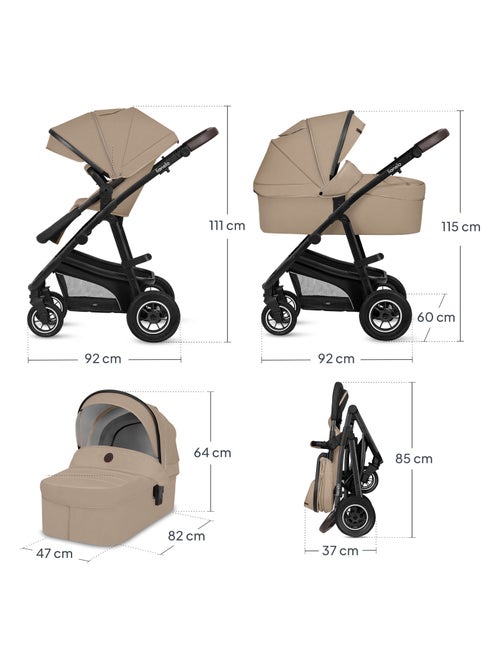 Poussette Trio LIONELO Bianka - Jusqu'à 22kg - Pack poussette, nacelle, siège auto et accessoires - Kiabi