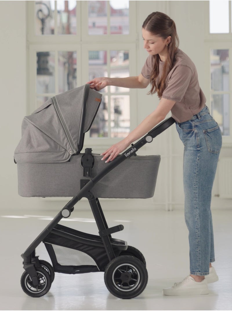 Poussette Trio LIONELO Bianka - Jusqu'à 22kg - Pack poussette, nacelle, siège auto et accessoires Gris Noir - Kiabi