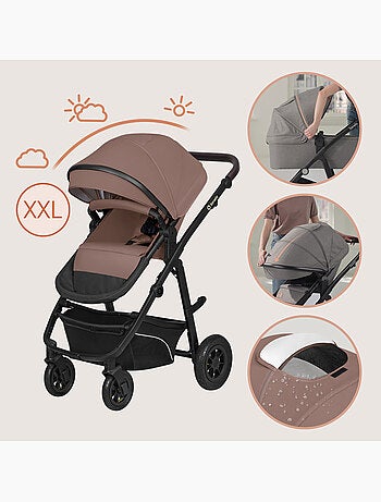 Poussette Trio LIONELO Bianka - Jusqu'à 22kg - Pack poussette, nacelle, siège auto et accessoires
