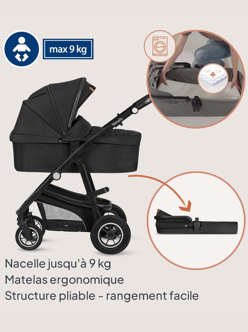 Poussette Trio LIONELO Bianka - Jusqu'à 22kg - Pack poussette, nacelle, siège auto et accessoires - Kiabi