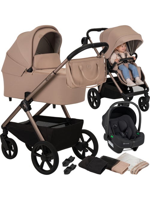 Poussette Trio LIONELO Carmine - Jusqu'à 22kg - Pack poussette, Nacelle, Cosi et Accessoires - Kiabi Poussette Trio LIONELO Carmine - Jusqu'à 22kg - Pack poussette, Nacelle, Cosi et Accessoires - Kiabi