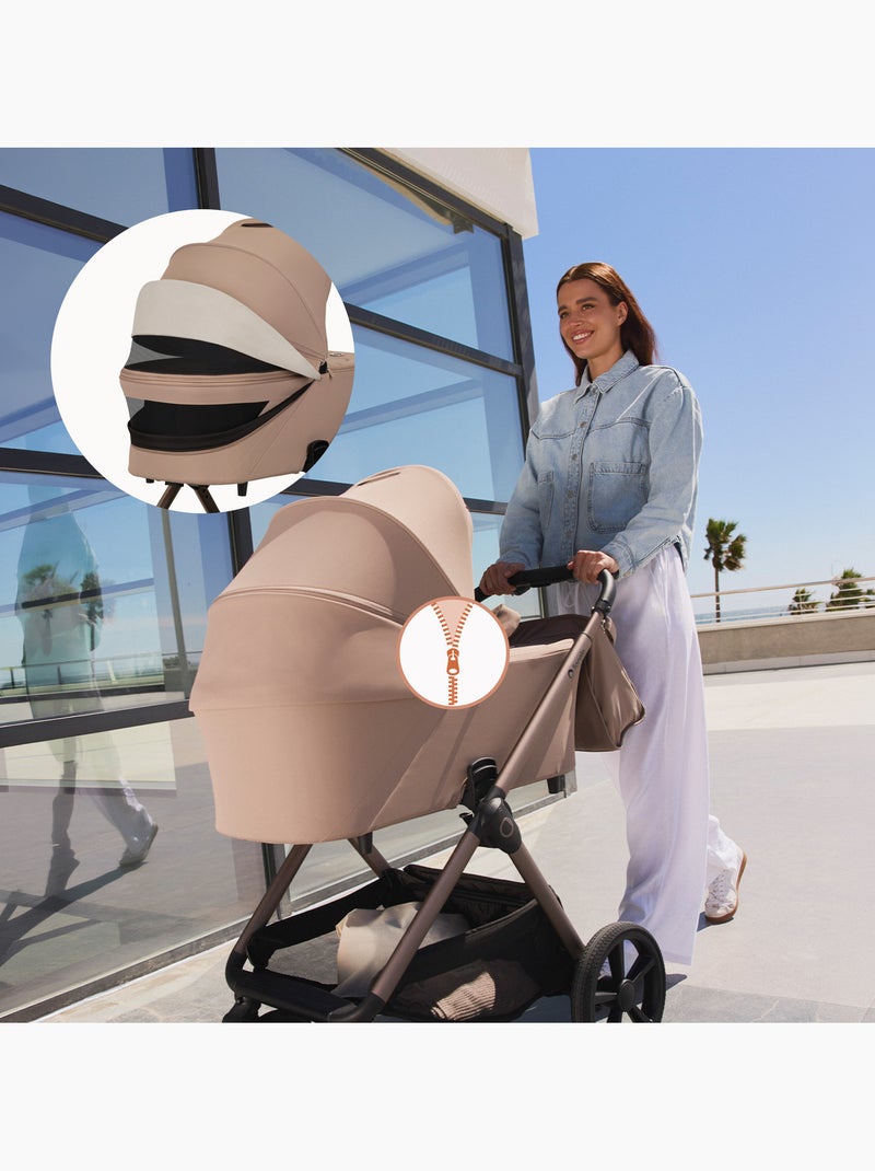 Poussette Trio LIONELO Carmine - Jusqu'à 22kg - Pack poussette, Nacelle, Cosi et Accessoires Beige - Kiabi
