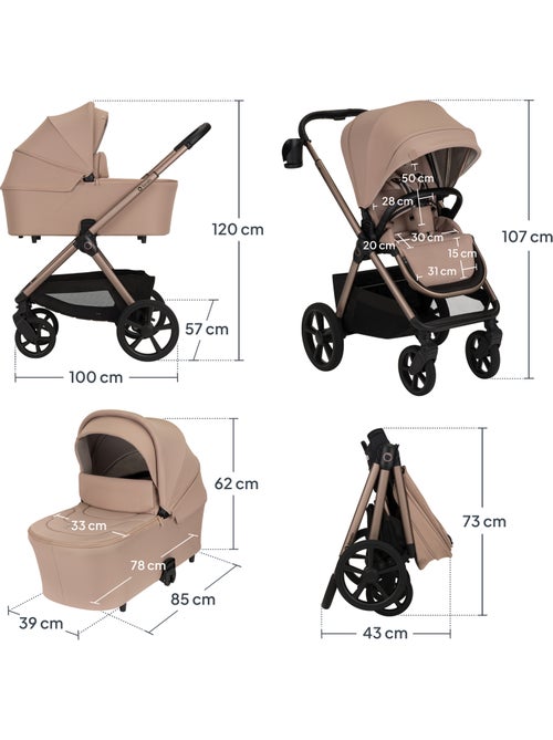 Poussette Trio LIONELO Carmine - Jusqu'à 22kg - Pack poussette, Nacelle, Cosi et Accessoires - Kiabi Poussette Trio LIONELO Carmine - Jusqu'à 22kg - Pack poussette, Nacelle, Cosi et Accessoires - Kiabi