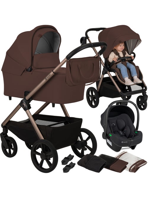 Poussette Trio LIONELO Carmine - Jusqu'à 22kg - Pack poussette, Nacelle, Cosi et Accessoires - Kiabi Poussette Trio LIONELO Carmine - Jusqu'à 22kg - Pack poussette, Nacelle, Cosi et Accessoires - Kiabi