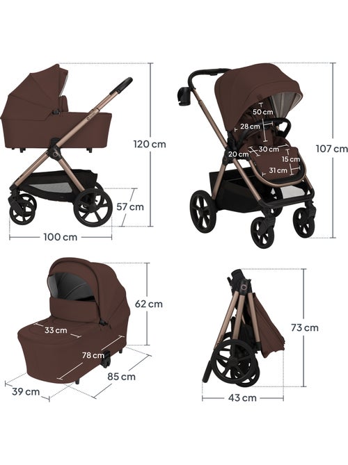 Poussette Trio LIONELO Carmine - Jusqu'à 22kg - Pack poussette, Nacelle, Cosi et Accessoires - Kiabi Poussette Trio LIONELO Carmine - Jusqu'à 22kg - Pack poussette, Nacelle, Cosi et Accessoires - Kiabi