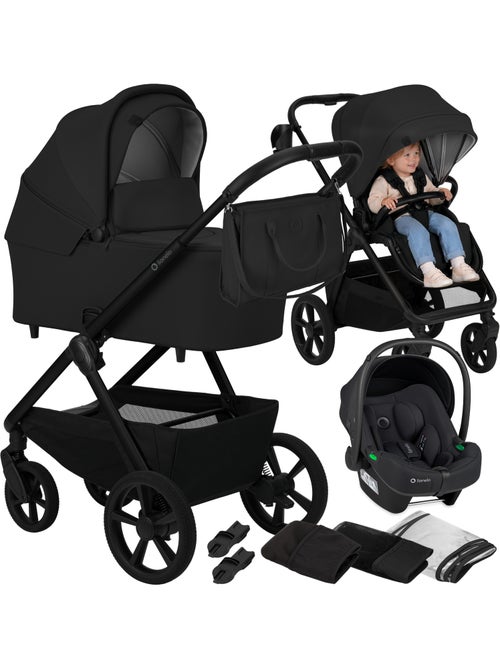Poussette Trio LIONELO Carmine - Jusqu'à 22kg - Pack poussette, Nacelle, Cosi et Accessoires - Kiabi Poussette Trio LIONELO Carmine - Jusqu'à 22kg - Pack poussette, Nacelle, Cosi et Accessoires - Kiabi