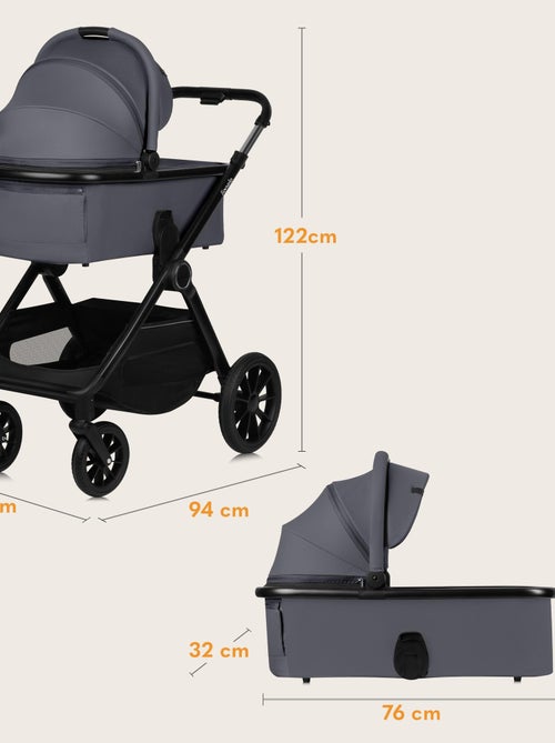Poussette Trio LIONELO Layla - Jusqu'à 22kg - Pack poussette, Nacelle, Siège auto et Accessoires - Kiabi