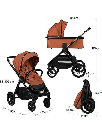 Poussette 3en1 LIONELO Layla - Pack poussette, Nacelle, Cosi et Accessoires - Jusqu'à 22kg