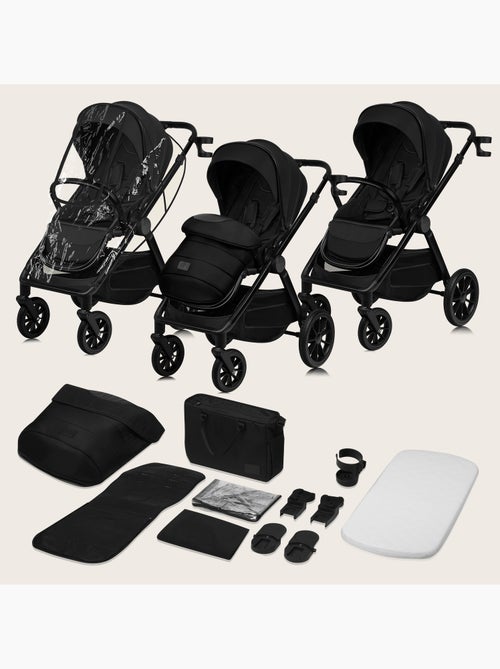 Poussette Trio LIONELO Layla - Jusqu'à 22kg - Pack poussette, Nacelle, Siège auto et Accessoires - Kiabi Poussette Trio LIONELO Layla - Jusqu'à 22kg - Pack poussette, Nacelle, Siège auto et Accessoires - Kiabi