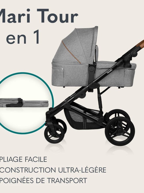 Poussette Trio LIONELO Mari Tour - Compacte - De 0 à 48 mois - Accessoires inclus - Kiabi