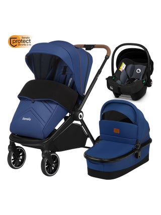 Poussette Trio LIONELO Mika - Jusqu'à 22kg - Pack poussette, nacelle, siège auto et accessoires
