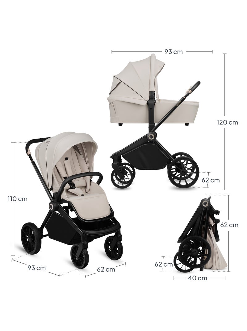 Poussette Trio LIONELO Mika Plus - Jusqu'à 4 ans - Poussette, Nacelle, Siege auto et Accessoires Beige - Kiabi