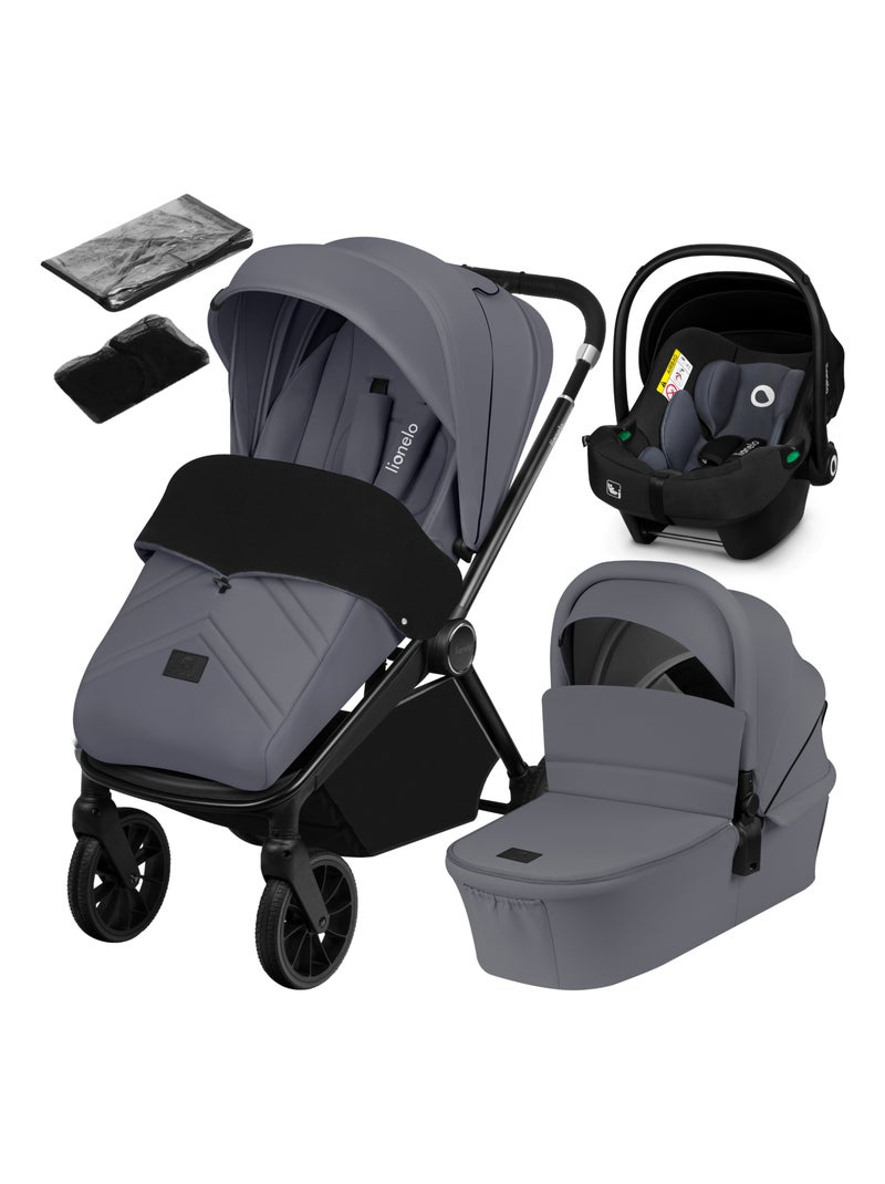 Poussette Trio LIONELO Mika Plus - Jusqu'à 4 ans - Poussette, Nacelle, Siege auto et Accessoires Gris - Kiabi