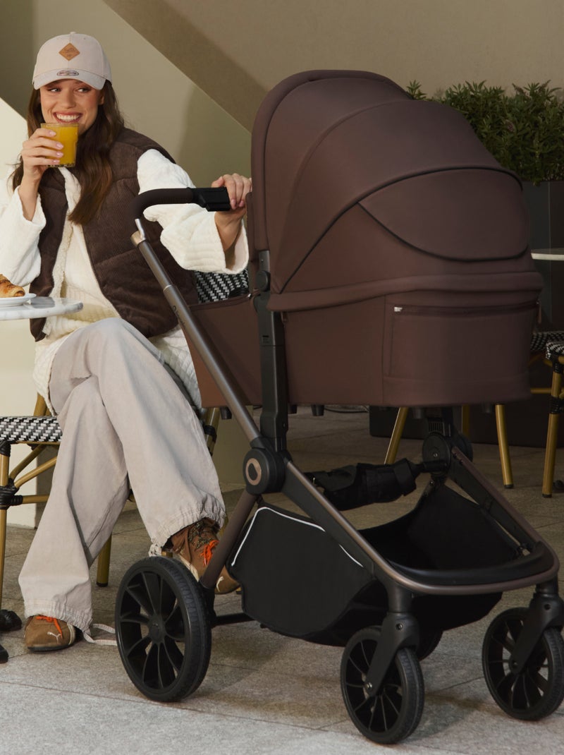 Poussette Trio LIONELO Mika Plus - Jusqu'à 4 ans - Poussette, Nacelle, Siege auto et Accessoires Marron chocolat - Kiabi