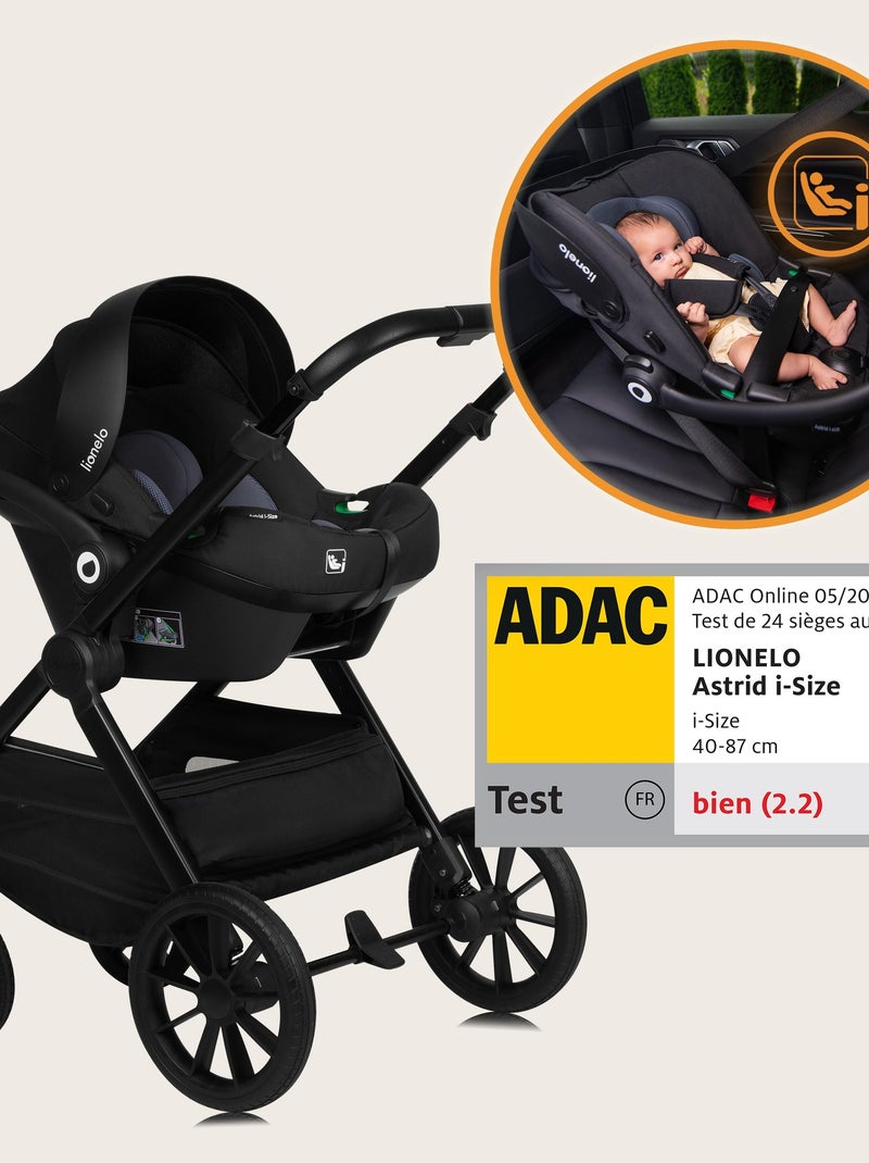 Poussette Trio LIONELO Mika Plus - Jusqu'à 4 ans - Poussette, Nacelle, Siege auto et Accessoires Marron - Kiabi