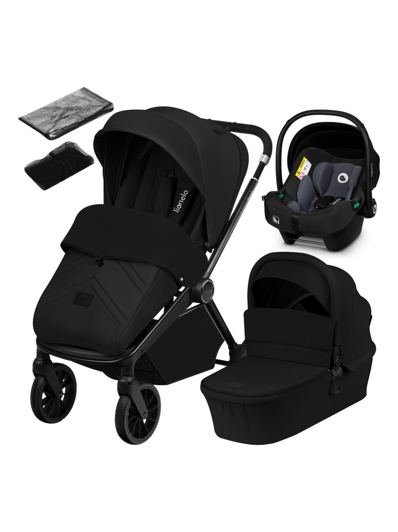 Poussette Trio LIONELO Mika Plus - Jusqu'à 4 ans - Poussette, Nacelle, Siege auto et Accessoires Noir - Kiabi