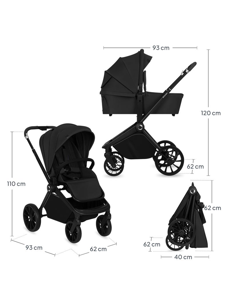 Poussette Trio LIONELO Mika Plus - Jusqu'à 4 ans - Poussette, Nacelle, Siege auto et Accessoires Noir - Kiabi