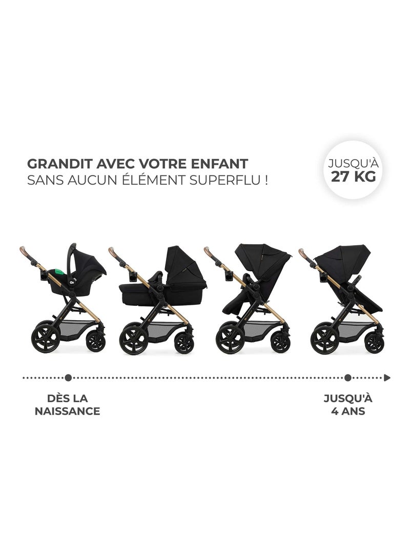 Poussette trio moov 2 modèle pratique et confortable Gris - Kiabi