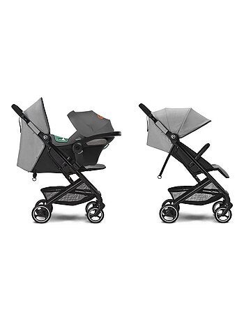 Poussette ultra compacte Beezy incl Coque Auto Siège auto Aton S2 i-SIZE - Lava Grey