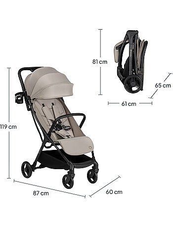 Poussette ultra compacte LIONELO Agia - Lègère - Jusqu'à 4 - Grand panier - Pliage rapide