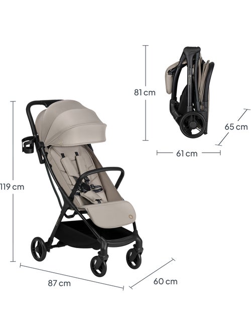 Poussette ultra compacte LIONELO Agia - Lègère - Jusqu'à 4 - Grand panier - Pliage rapide - Kiabi