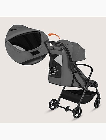 Poussette ultra compacte LIONELO Agia - Lègère - Jusqu'à 4 - Grand panier - Pliage rapide