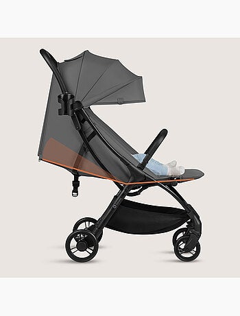 Poussette ultra compacte LIONELO Agia - Lègère - Jusqu'à 4 - Grand panier - Pliage rapide