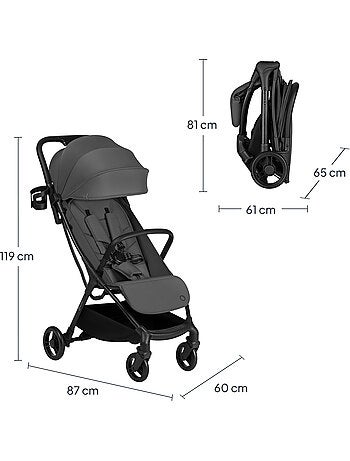 Poussette ultra compacte LIONELO Agia - Lègère - Jusqu'à 4 - Grand panier - Pliage rapide