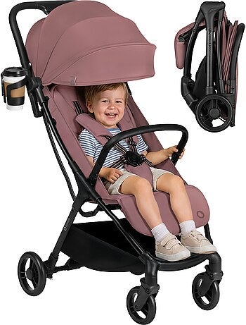 Poussette ultra compacte LIONELO Agia - Lègère - Jusqu'à 4 - Grand panier - Pliage rapide
