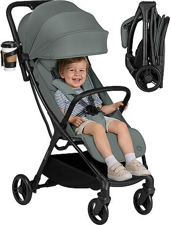 Poussette ultra compacte LIONELO Agia - Lègère - Jusqu'à 4 - Grand panier - Pliage rapide