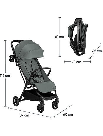 Poussette ultra compacte LIONELO Agia - Lègère - Jusqu'à 4 - Grand panier - Pliage rapide