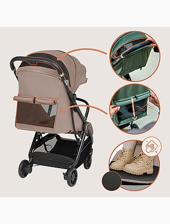 Poussette Ultra-compacte LIONELO Bess - Compatible avion - Léger - Pliage rapide