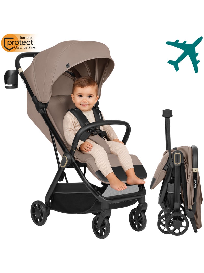 Poussette Ultra-compacte LIONELO Bess - Compatible avion - Léger - Pliage rapide Beige - Kiabi